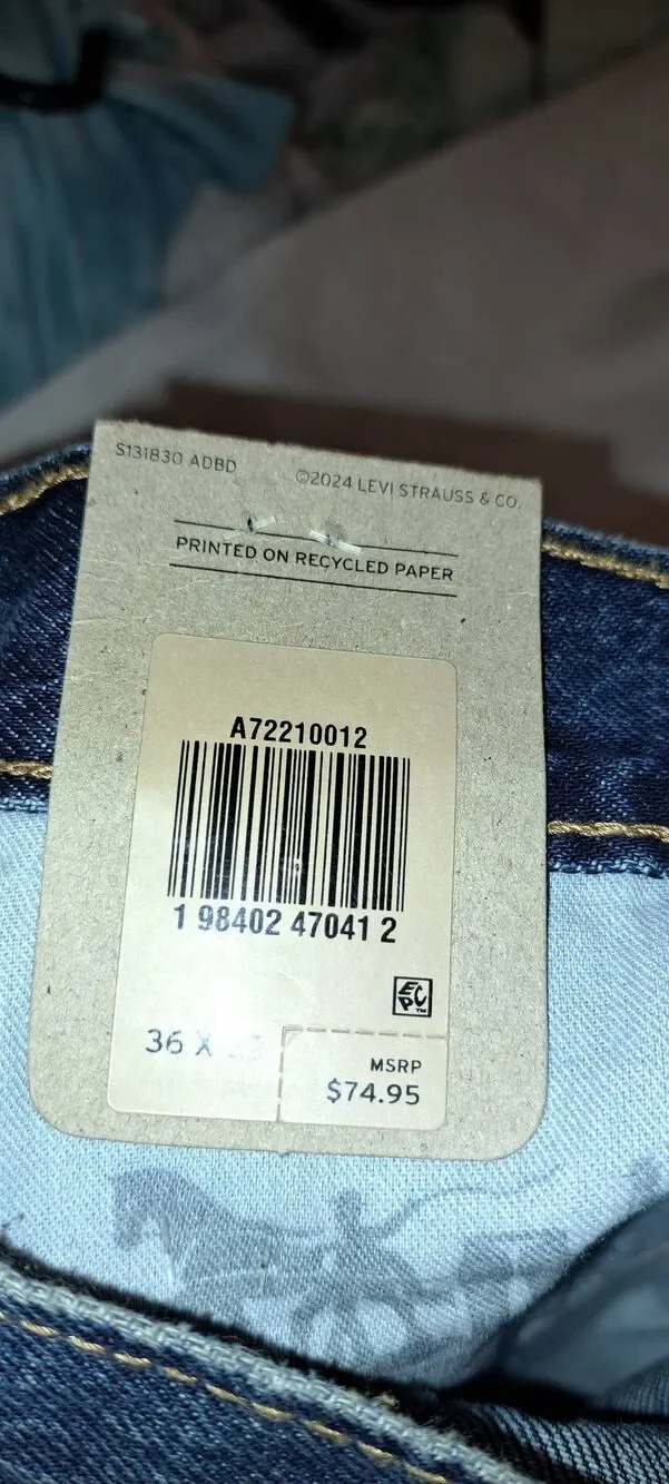 Levi’s 565 Loose Straight Men’s Jeans 36x32 Blue Denim NWT